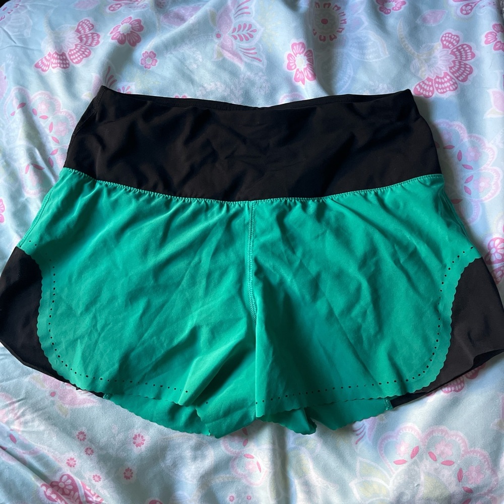 lululemon athletica Black and Green Athletic Shorts